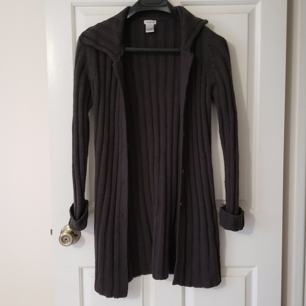 Knitted charcoal cardigan